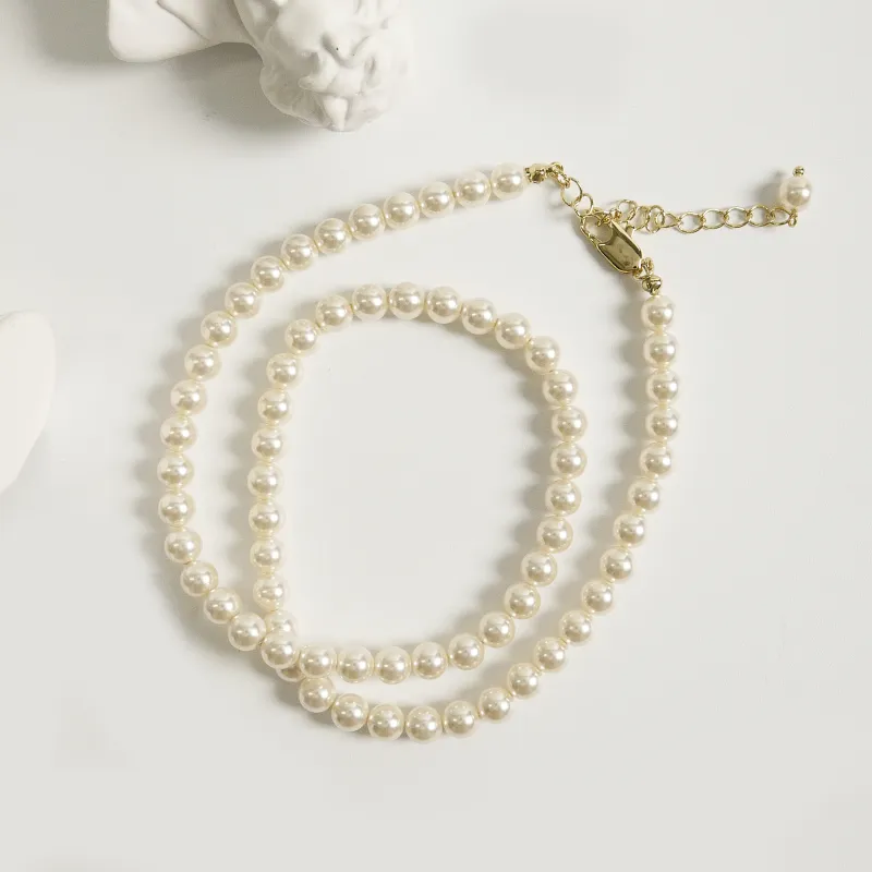 KEYS VIA Copper Alloy Imitation Pearl Necklaces Women's-11