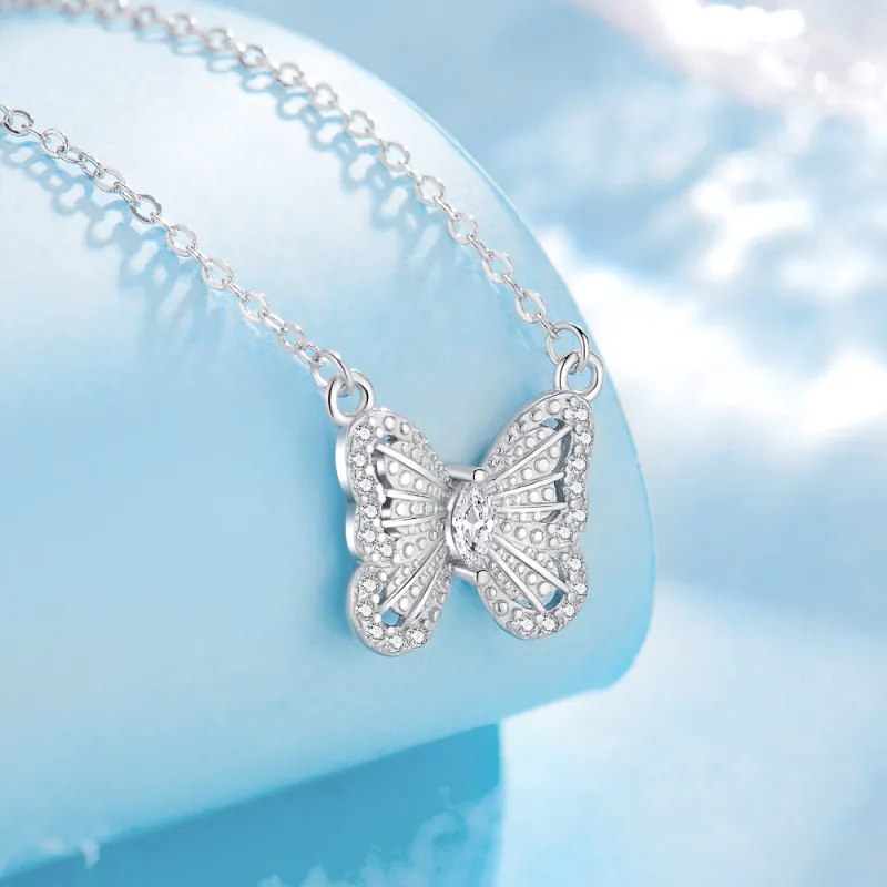 KEYS VIA S925 Sterling Silver Synthetic Cubic Zirconia Necklaces Women's Silver-2