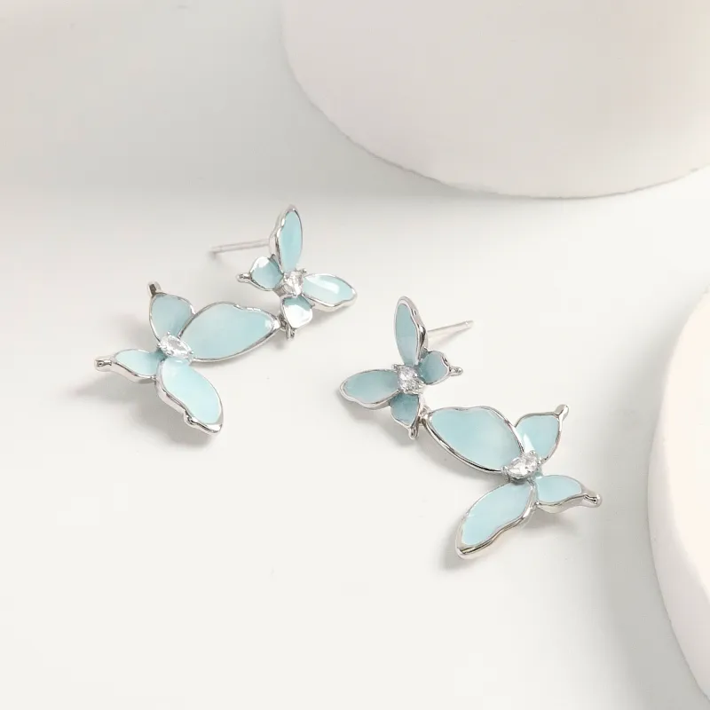 KEYS VIA Copper Alloy S925 Sterling Silver Stud, Synthetic Cubic Zirconia Earrings Women's-3