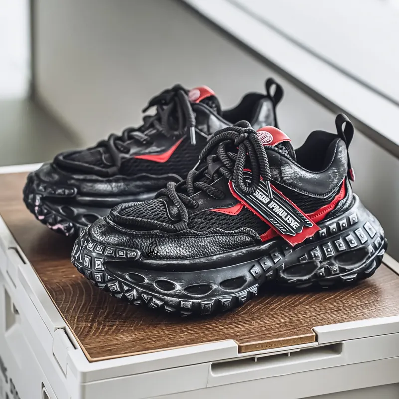 Animal Claws Anti Slip And Wear Resistant Height Increasing Low Top Chunky Sneakers Men's-11
