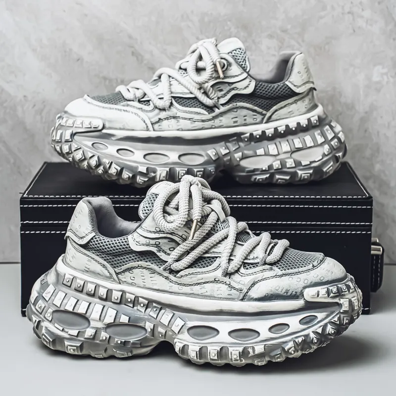 Animal Claws Anti Slip And Wear Resistant Height Increasing Low Top Chunky Sneakers Men's-5
