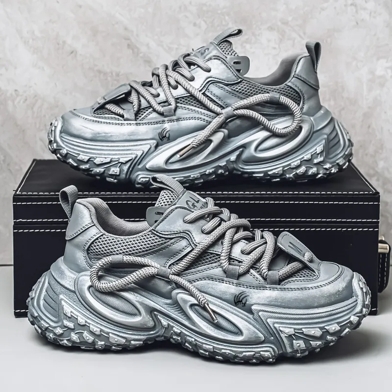 Animal Claws Anti Slip And Wear Resistant Height Increasing Low Top Chunky Sneakers Men's-6