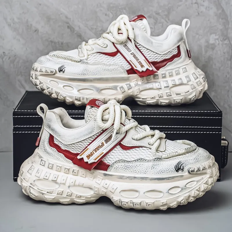 Animal Claws Anti Slip And Wear Resistant Height Increasing Low Top Chunky Sneakers Men's-2