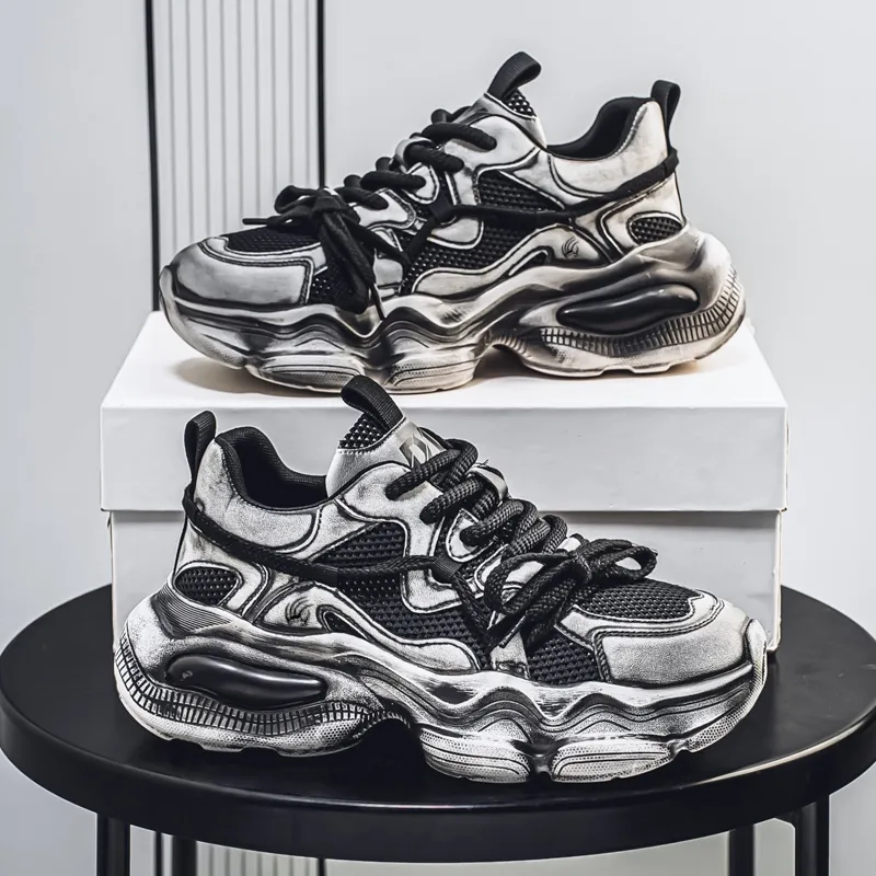 Animal Claws Anti Slip And Wear Resistant Height Increasing Low Top Chunky Sneakers Men's-11