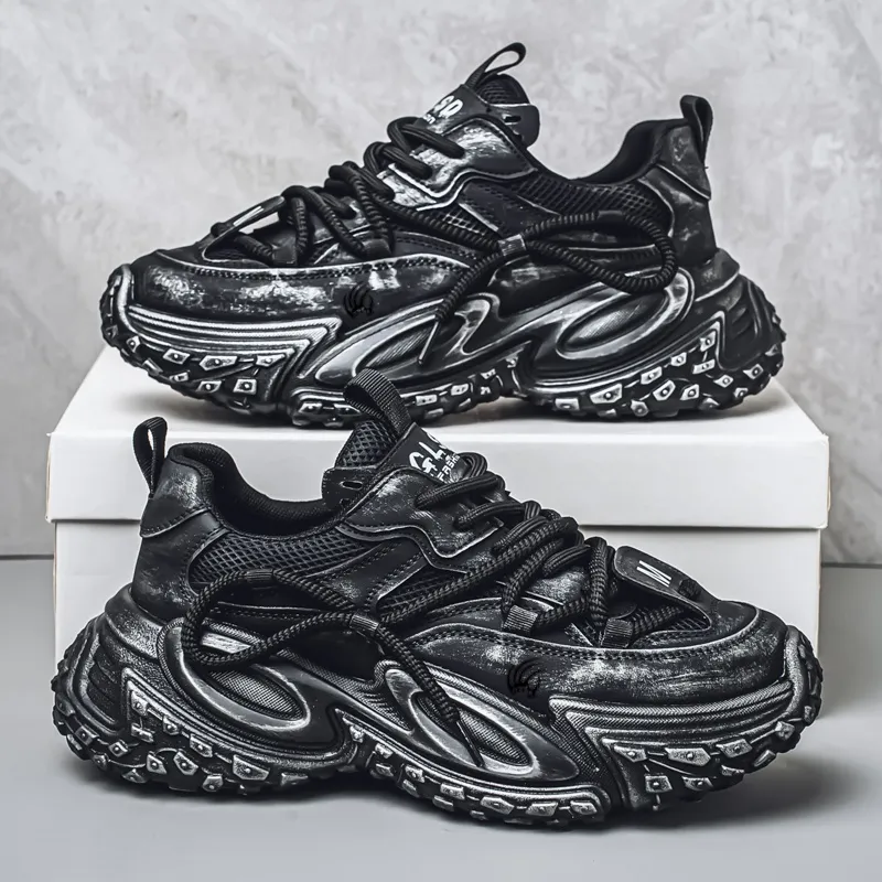 Animal Claws Anti Slip And Wear Resistant Height Increasing Low Top Chunky Sneakers Men's-2