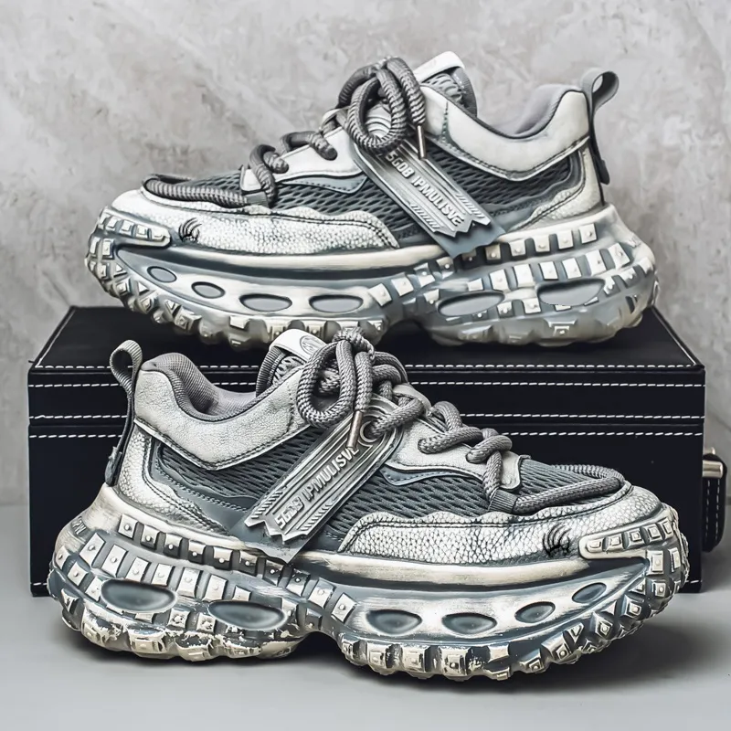 Animal Claws Anti Slip And Wear Resistant Height Increasing Low Top Chunky Sneakers Men's-6