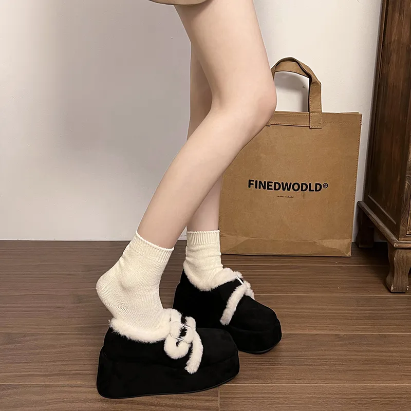 MXGM Warm Wear Resistant Height Increasing Slip Resistant Coverage Short Snow Boots Women's-6