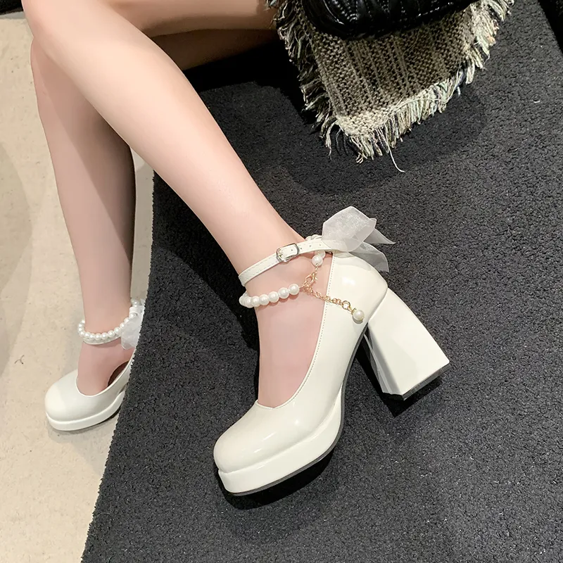 MXGM Chunky Heel High Heels Women's-3