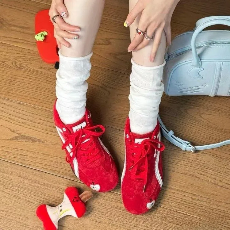 MXGM Slip Resistant, Abrasion Resistant, Breathable, Lightweight Low Top Casual Shoes Women's Red Apple-5