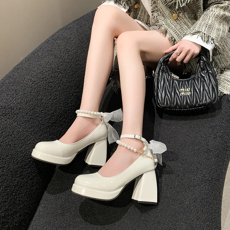 MXGM Chunky Heel High Heels Women's-4