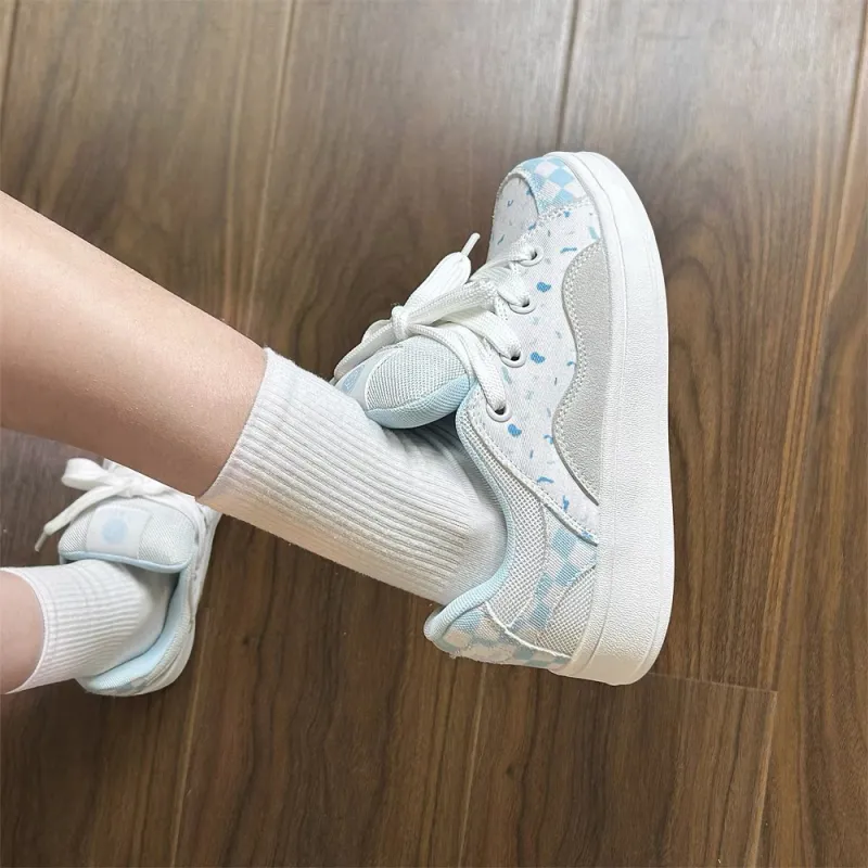 MXGM Anti-Slip Wear-Resistant Lightweight Breathable Low-Top Skateboard Shoes Women's Blueberry-4