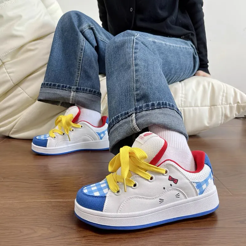 Durable Lightweight And Breathable Low-Top Stylish Skateboarding Shoes Women's Blue White Orchid Cat Element-6