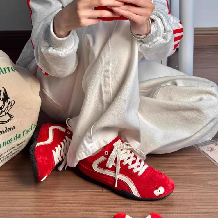 MXGM Slip Resistant, Abrasion Resistant, Breathable, Lightweight Low Top Casual Shoes Women's Red Apple-3