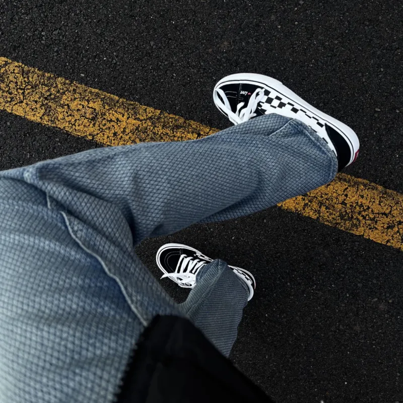 MXGM Anti Slip And Wear Resistant Lightweight Low Top Skateboard Shoes Unisex Black White Plaid-3
