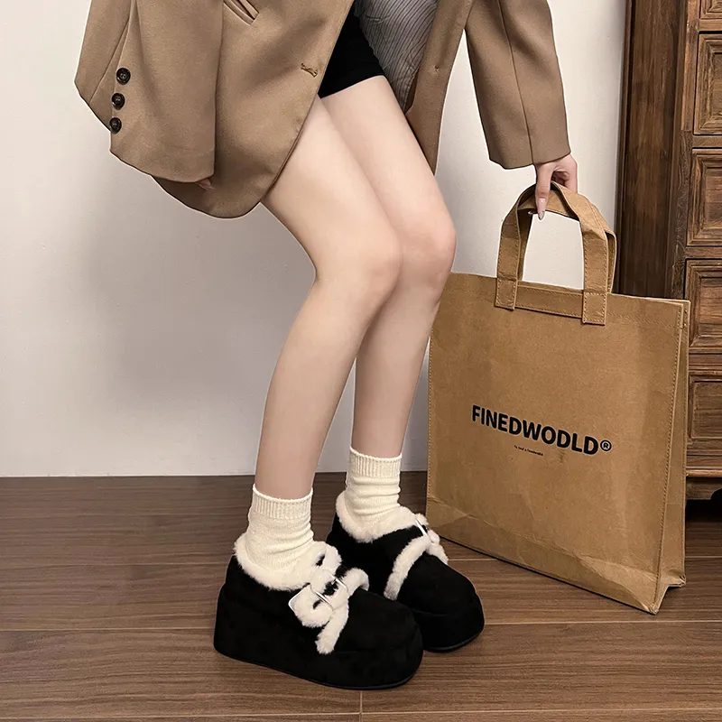 MXGM Warm Wear Resistant Height Increasing Slip Resistant Coverage Short Snow Boots Women's-7