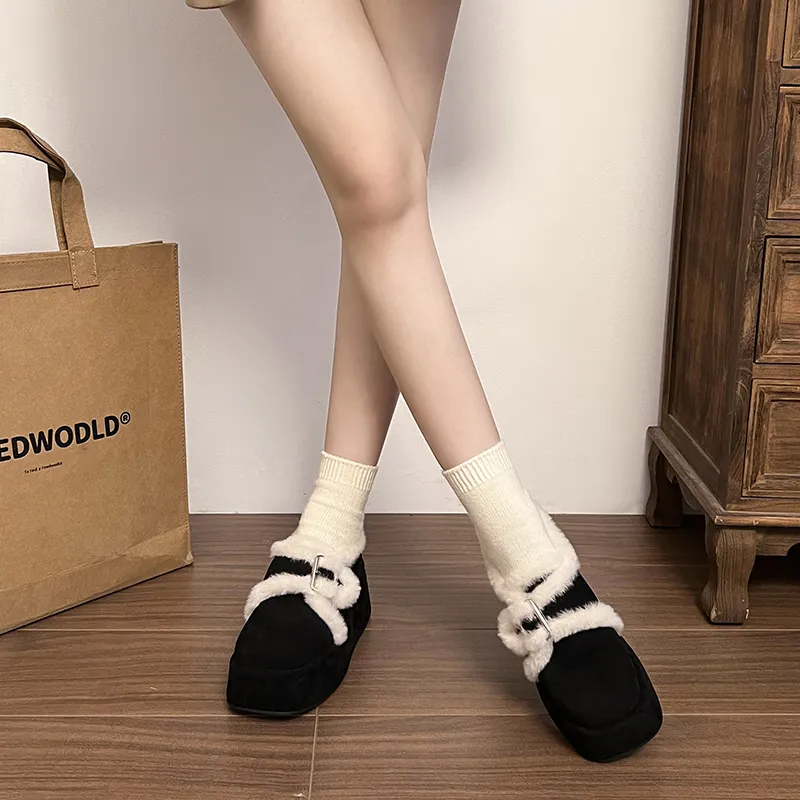 MXGM Warm Wear Resistant Height Increasing Slip Resistant Coverage Short Snow Boots Women's-8