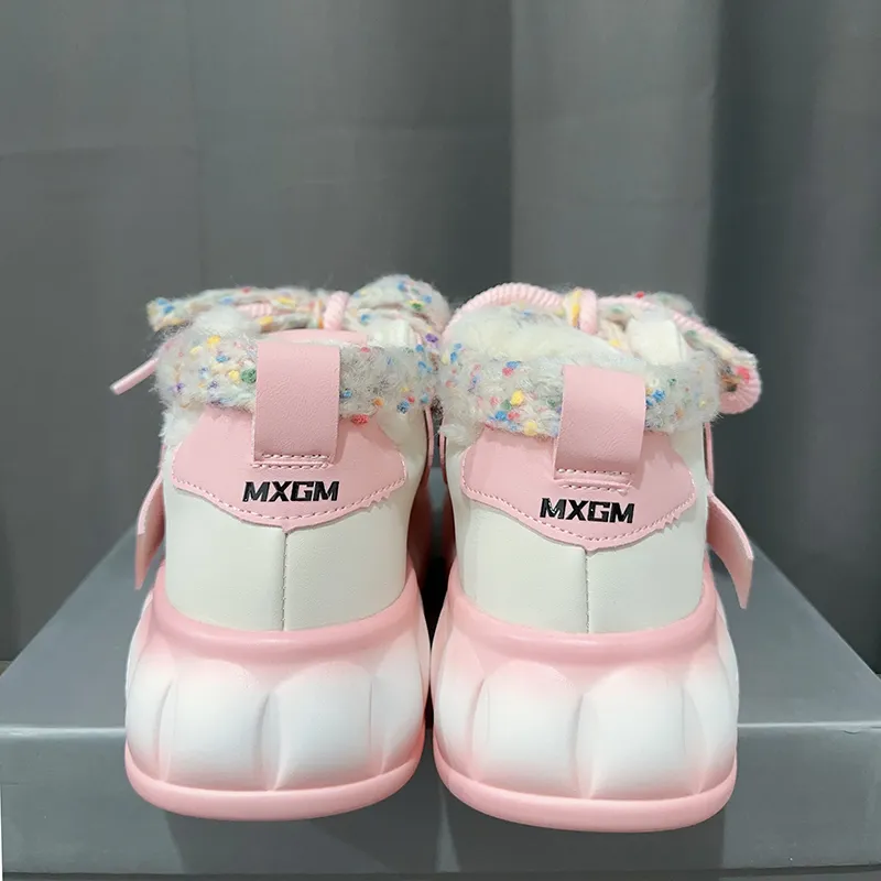 MXGM Puffy Shoes Thermal Low Top Skateboard Shoes Women's-2