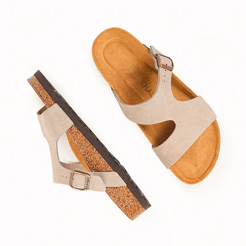 Khadgar EVA Rubber Sole Cork Sole Quiet Slip Resistant Abrasion Resistant Slide Slippers Women's-11