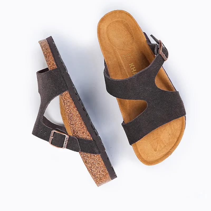 Khadgar EVA Rubber Sole Cork Sole Quiet Slip Resistant Abrasion Resistant Slide Slippers Women's-27