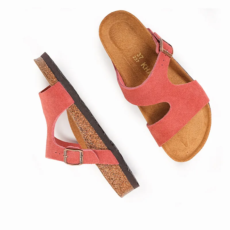 Khadgar EVA Rubber Sole Cork Sole Quiet Slip Resistant Abrasion Resistant Slide Slippers Women's-31