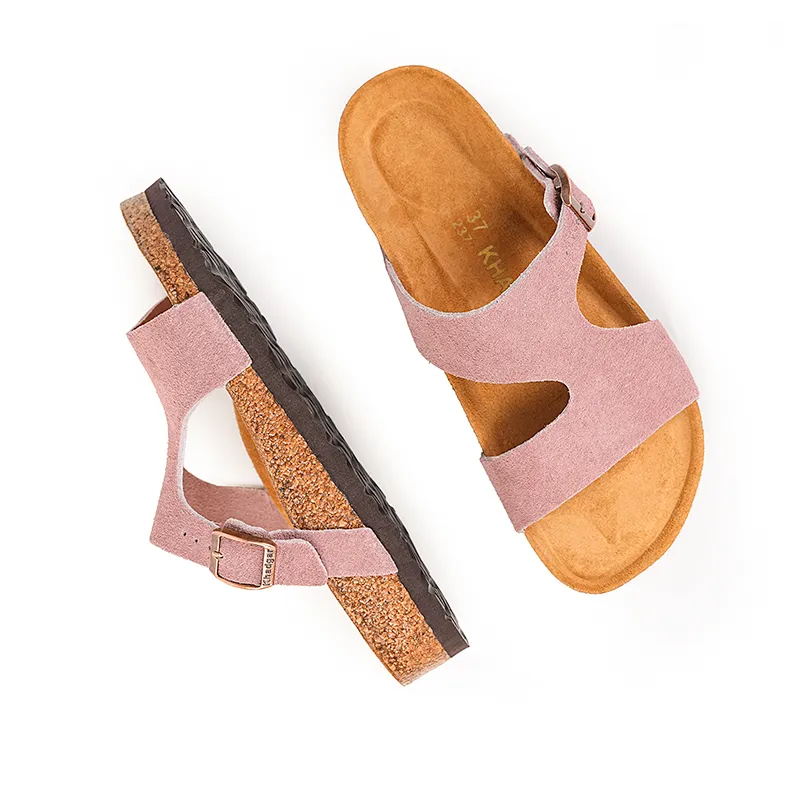 Khadgar EVA Rubber Sole Cork Sole Quiet Slip Resistant Abrasion Resistant Slide Slippers Women's-15