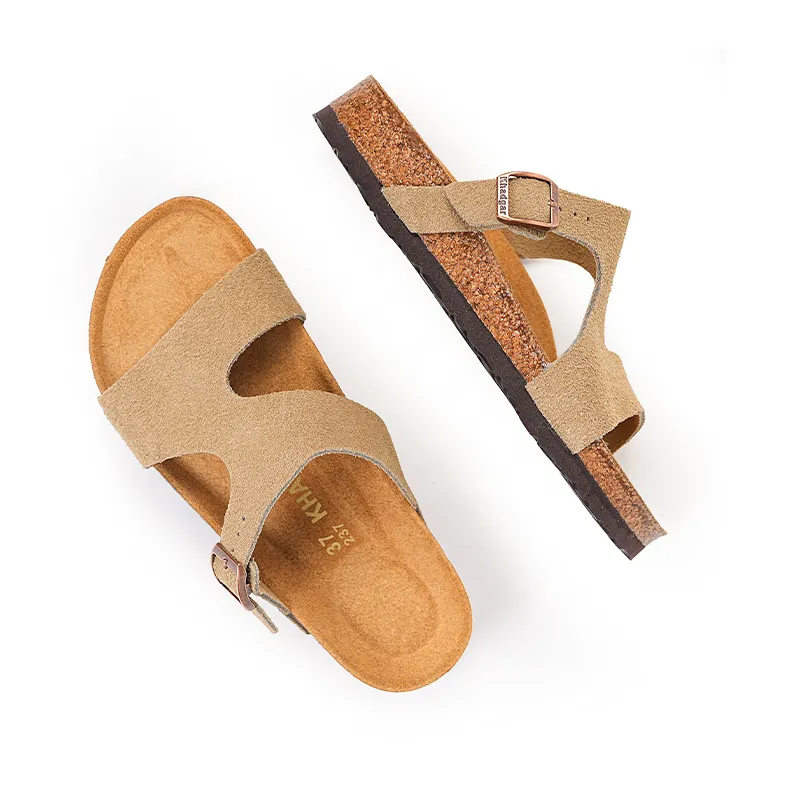 Khadgar EVA Rubber Sole Cork Sole Quiet Slip Resistant Abrasion Resistant Slide Slippers Women's-7
