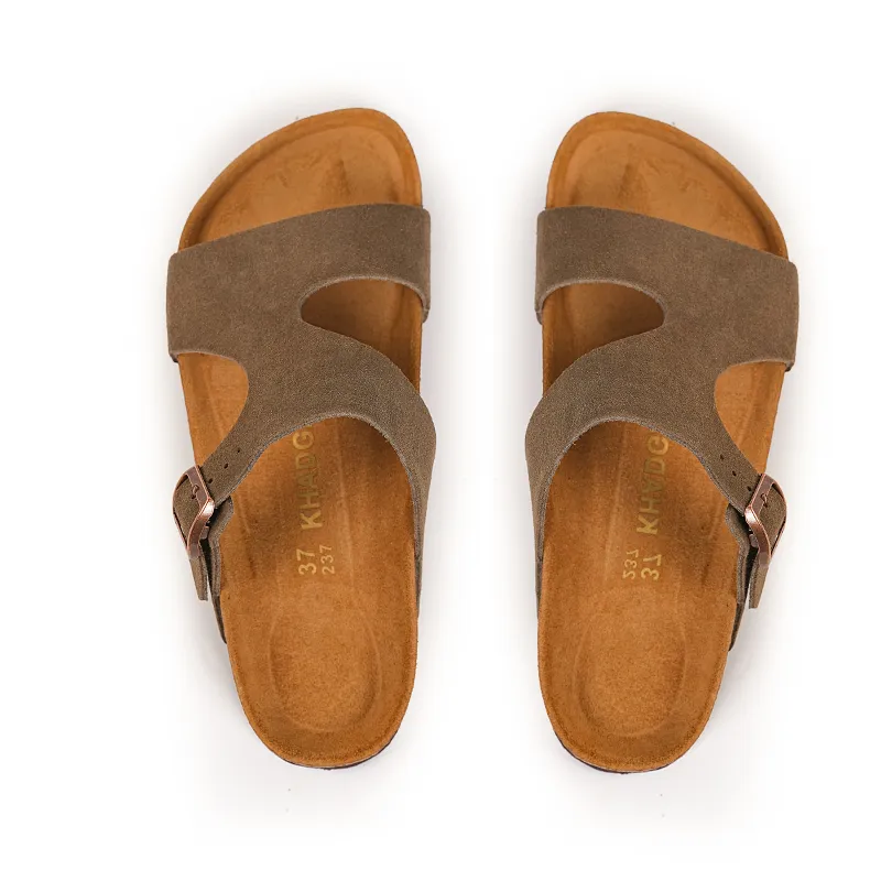 Khadgar EVA Rubber Sole Cork Sole Quiet Slip Resistant Abrasion Resistant Slide Slippers Women's-22