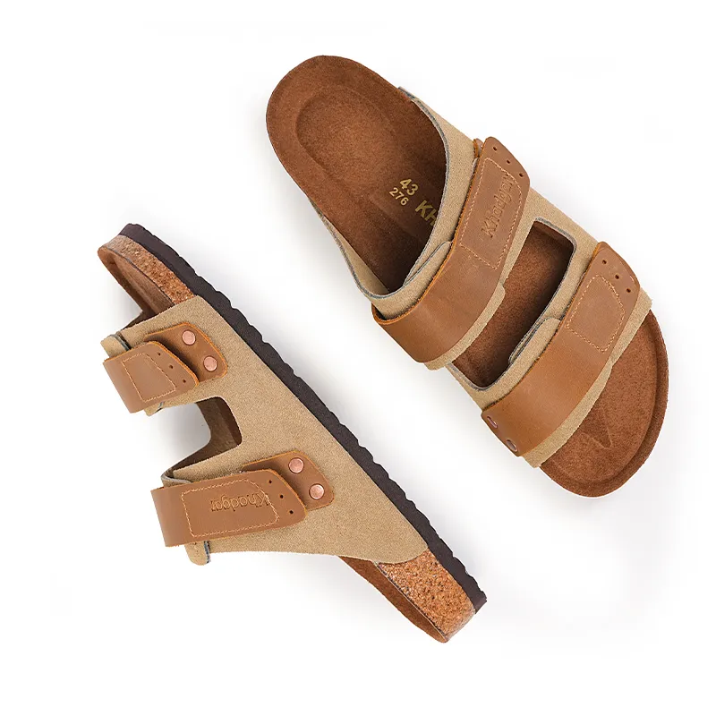 Khadgar Slide Slippers Men Khaki/Taupe/Dark Brown-8