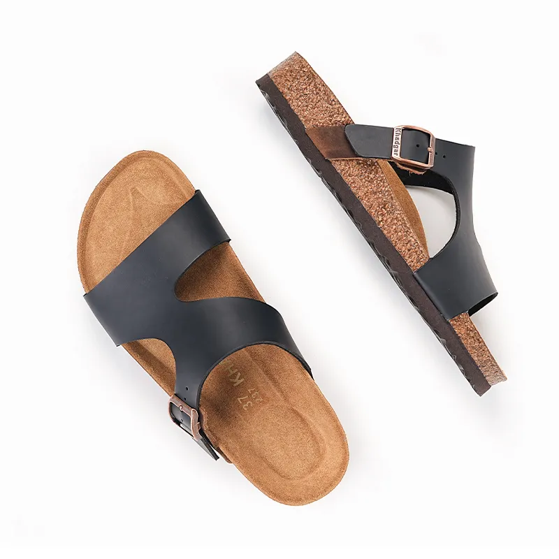 Khadgar Cork Sole Slip Resistant Abrasion Resistant Slide Slippers Women's-3