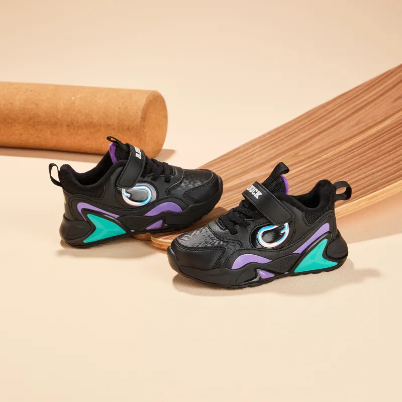 B.Duck Cushioned Wear Resistant Warm Low Top Kids Lifestyle Shoes Black Children Aged 3 7 Years Old-3