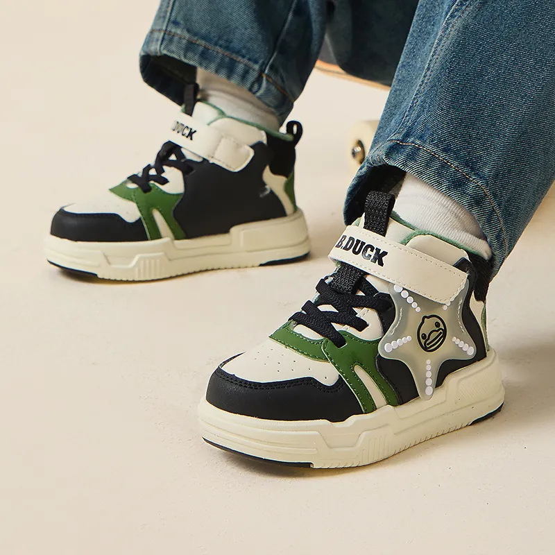 B.Duck Thermal High Top Kids' Skateboarding Shoes Children Aged 3 7 Years Old-12