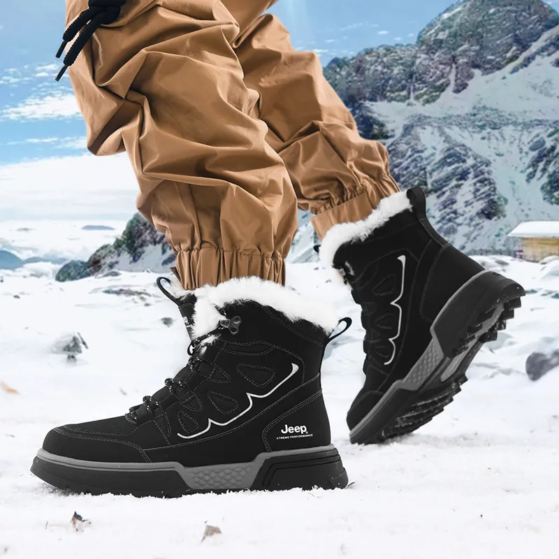Jeep Warm Wear-Resistant Slip-Resistant Short Snow Boots Men's-13