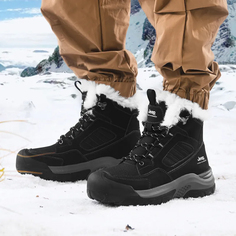 Jeep Warm Wear-Resistant Cushioning Short Snow Boots Men's-12