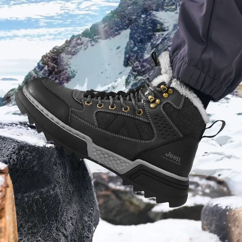 Jeep Martin Boots Men Khaki Brown Dark Gray-14