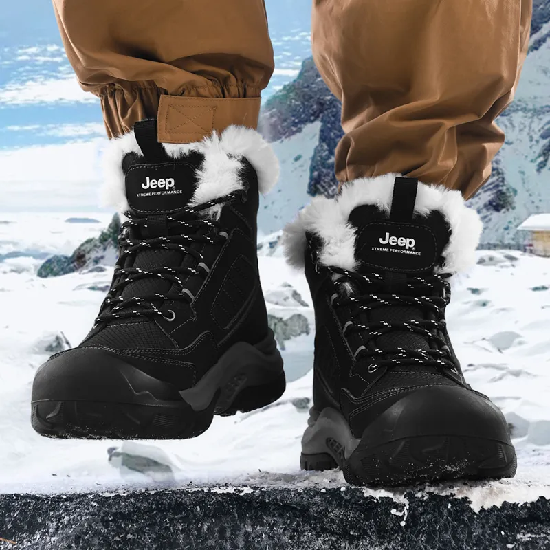 Jeep Warm Wear-Resistant Cushioning Short Snow Boots Men's-13