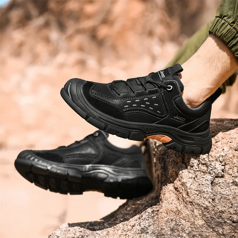 Jeep Outdoor Slip Resistant Abrasion Resistant Breathable Low Top Mountaineering & Hiking Shoes Men's-5