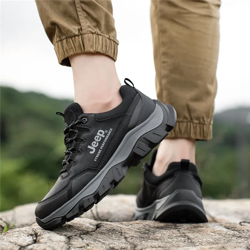Jeep Slip Resistant Low Top Hiking Shoes Men's-6