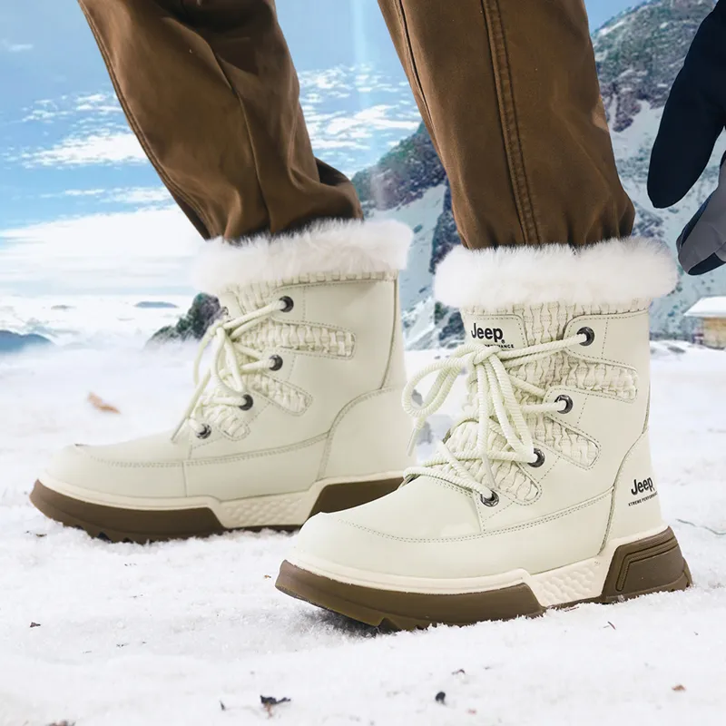 Jeep Warm Wear-Resistant Cushioning Short Snow Boots Men's-12