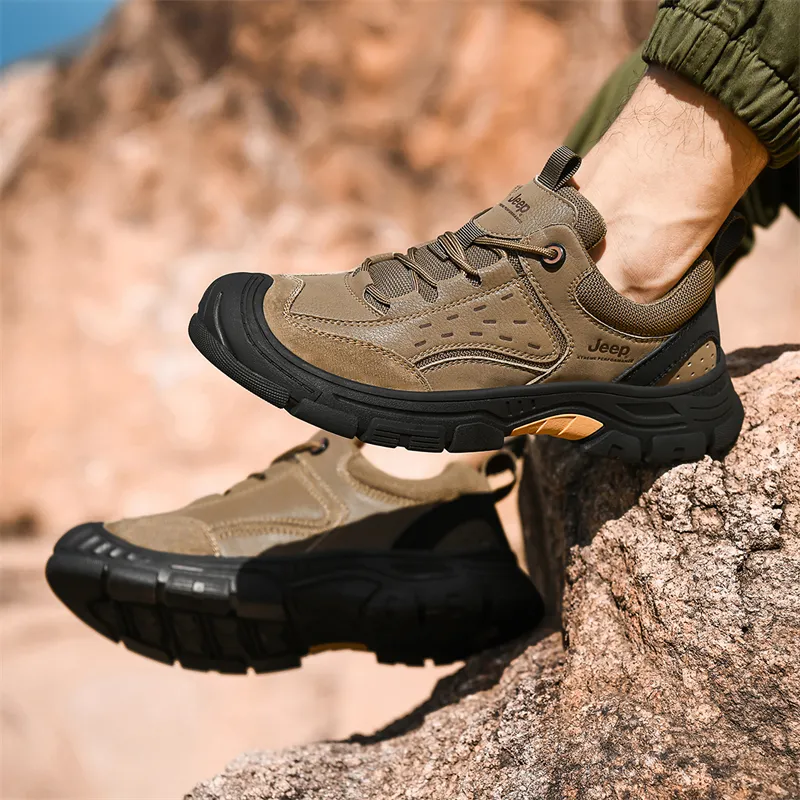 Jeep Outdoor Slip Resistant Abrasion Resistant Breathable Low Top Mountaineering & Hiking Shoes Men's-13