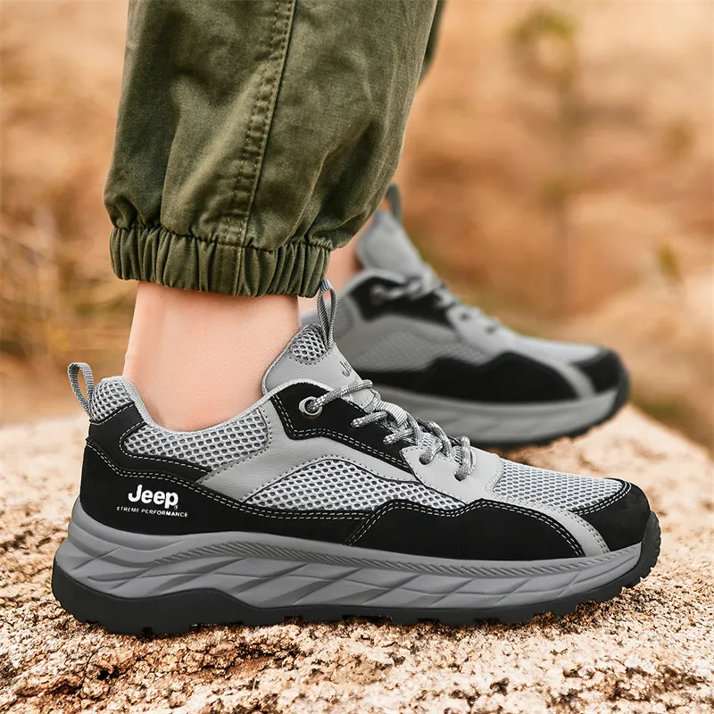 Jeep Anti Slip Wear Resistant Low Top Hiking Shoes Men's-8
