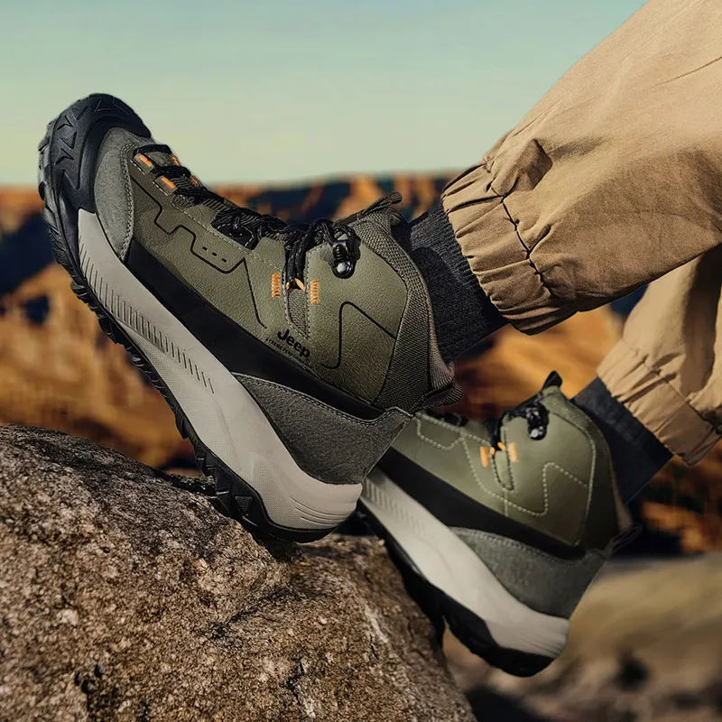 Jeep JEEP Cushioning Anti-Slip And Wear-Resistant Mid-Top Trekking Shoes Men's-11