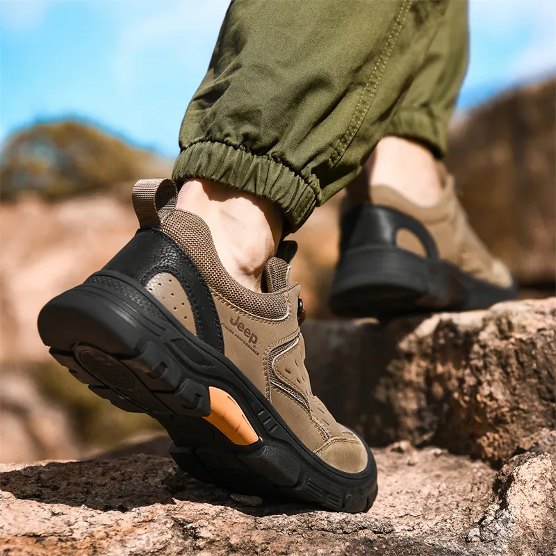 Jeep Outdoor Slip Resistant Abrasion Resistant Breathable Low Top Mountaineering & Hiking Shoes Men's-14