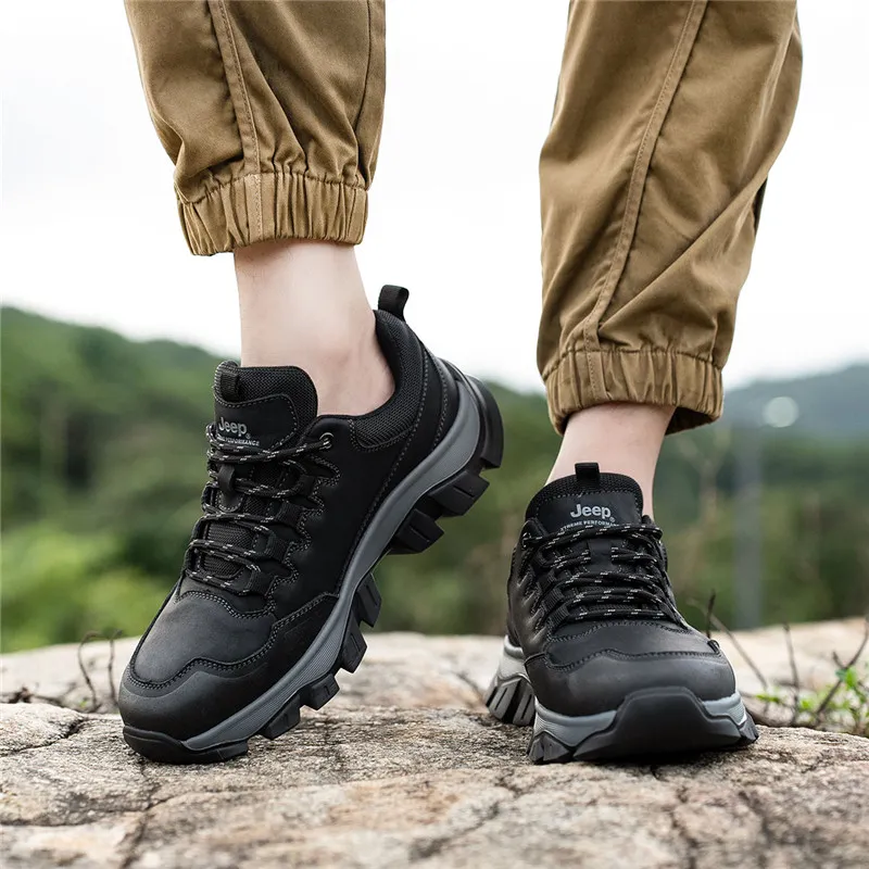 Jeep Slip Resistant Low Top Hiking Shoes Men's-7