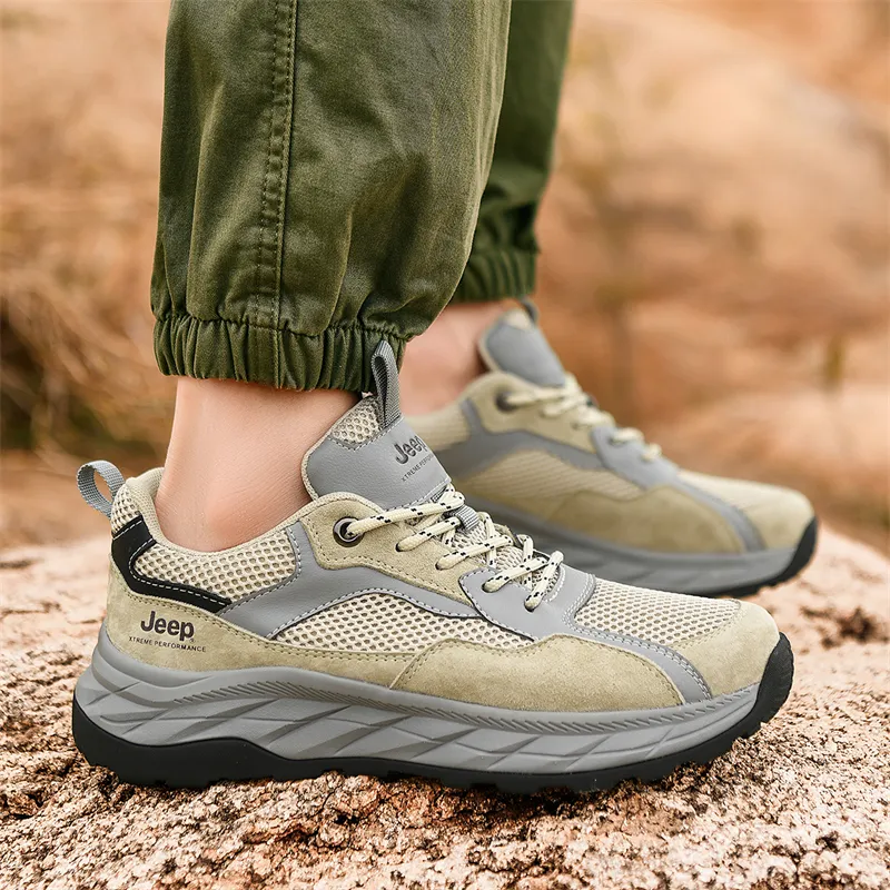 Jeep Anti Slip Wear Resistant Low Top Hiking Shoes Men's-17