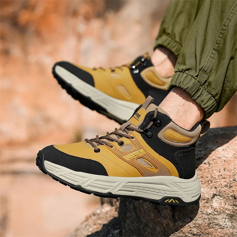 Jeep JEEP Cushioned Wear-Resistant Water-Resistant Mid-Top Outdoor Shoes Men's-4