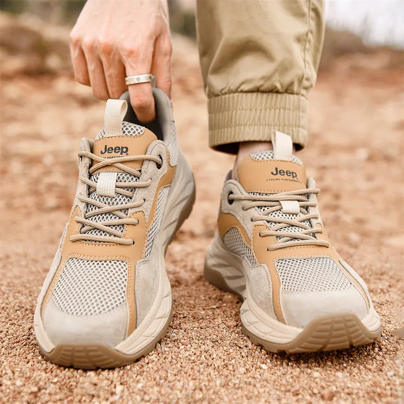 Jeep Anti Slip Wear Resistant Low Top Hiking Shoes Men's-24