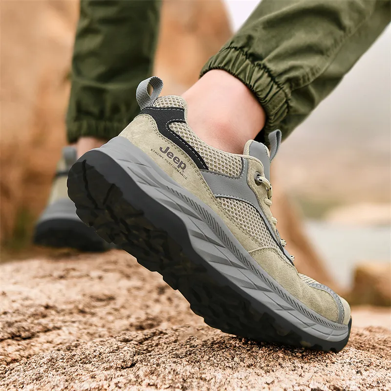 Jeep Anti Slip Wear Resistant Low Top Hiking Shoes Men's-16