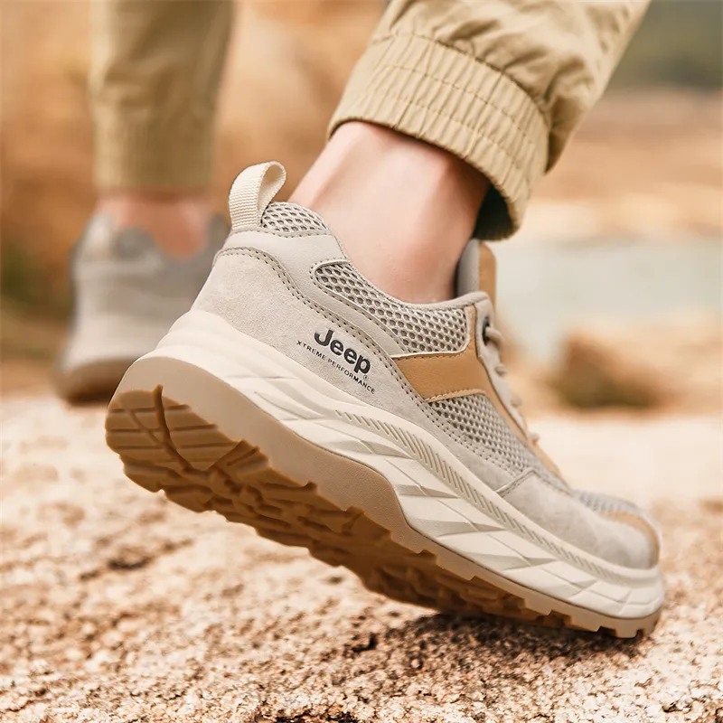 Jeep Anti Slip Wear Resistant Low Top Hiking Shoes Men's-25