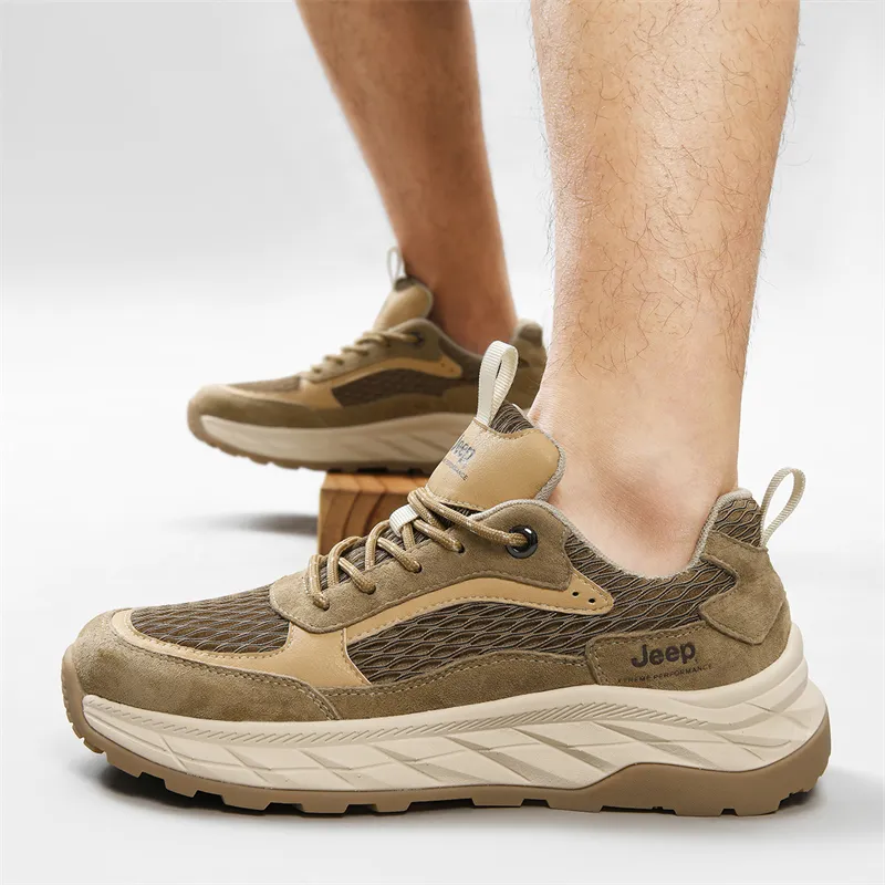 Jeep Slip Resistant Waterproof Low Top Hiking Shoes Men's-17