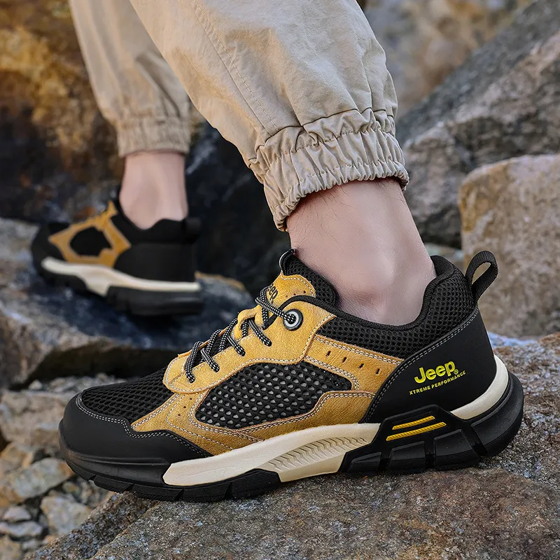 Jeep Fashion Sports Collection Shock Absorbers With Slip Resistant Features Low Top Hiking Shoes Men's-17